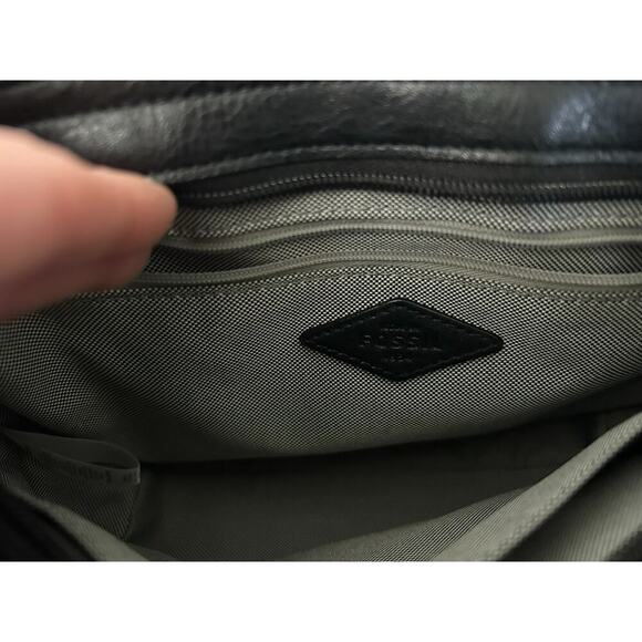 Fossil Maya Black Pebble Leather Small Flap Crossbody Bag Adjustable Strap Purse - Picture 11 of 16